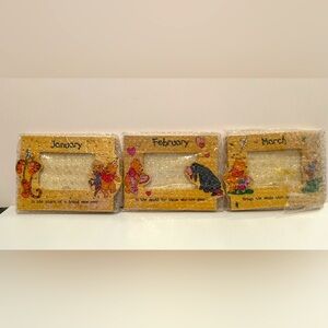 RARE! VINTAGE!! Winnie the Pooh Year of Picture Frames- Set of 12- NIB